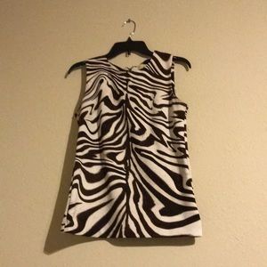 Brown zebra print sleeveless top